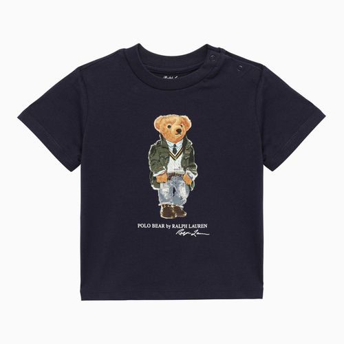 T-shirt navy in cotone con stampa - Polo Ralph Lauren - Modalova