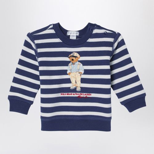 Weiß/marineblau gestreiftes Sweatshirt mit Aufdruck - Polo Ralph Lauren - Modalova