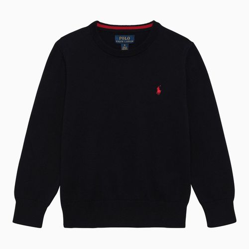 Maglia girocollo blu navy in cotone - Polo Ralph Lauren - Modalova