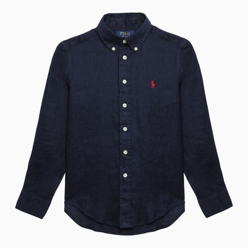 Camicia button-down navy in lino - Polo Ralph Lauren - Modalova