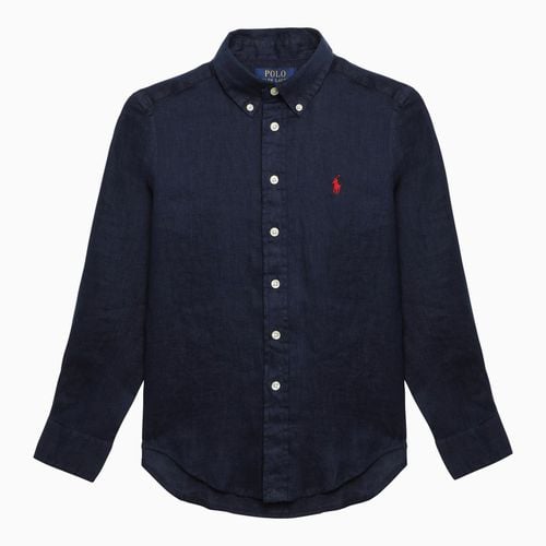 Navy blue linen button-down shirt - Polo Ralph Lauren - Modalova