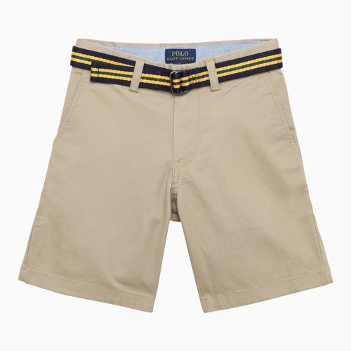 Beigefarbene Bermudashorts aus Baumwolle mit Gürtel - Polo Ralph Lauren - Modalova