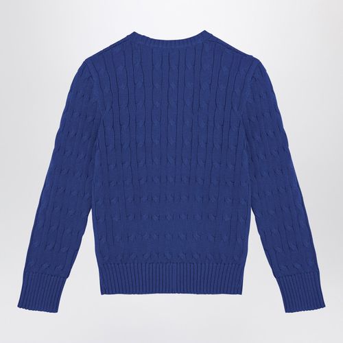 Blauer Pullover mit Rundhalsausschnitt aus Baumwolle mit Zopfmuster - Polo Ralph Lauren - Modalova