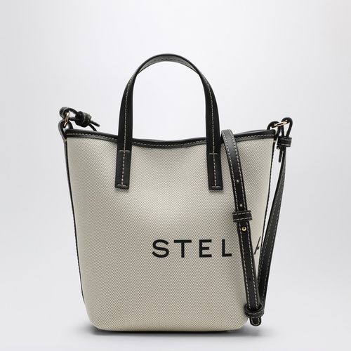 Borsa tote écru in tela di misto cotone con logo - Stella McCartney - Modalova