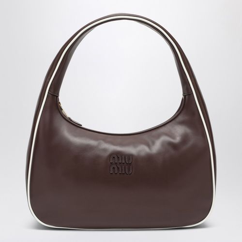 Brown/white leather handbag - Miu Miu - Modalova