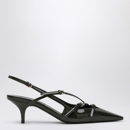 Loden Lackleder Slingback-Dekolleté mit Schnallen - Miu Miu - Modalova