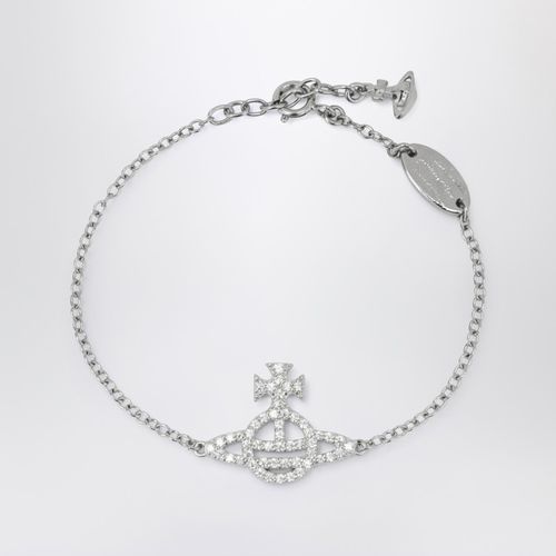 Platinum Orb logo bracelet with crystals - Vivienne Westwood - Modalova