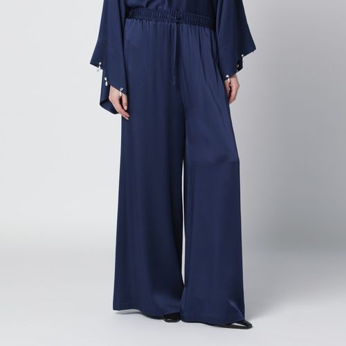 Pantaloni oversize navy in satin di viscosa - Stella McCartney - Modalova