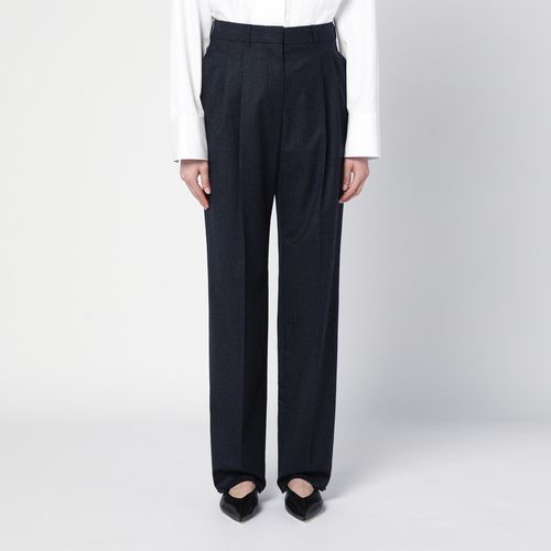 Navy wool pleated trousers - Stella McCartney - Modalova