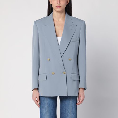 Hellgraue zweireihige Jacke aus Wolle - Stella McCartney - Modalova