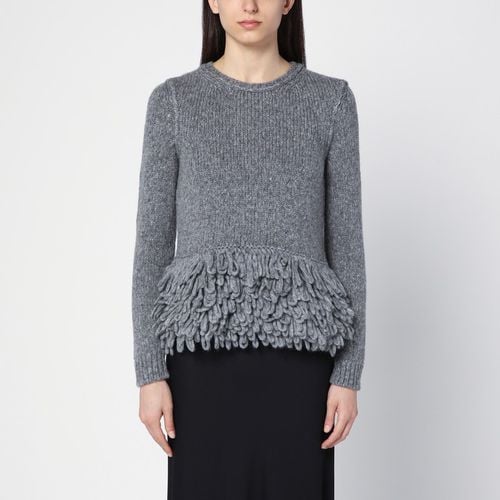 Grauer Wollpullover mit Federeinsatz - Stella McCartney - Modalova