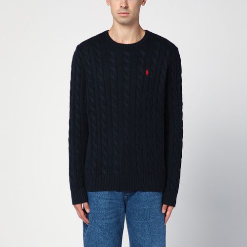 Marineblauer Pullover mit Rundhalsausschnitt und Zöpfen - Polo Ralph Lauren - Modalova