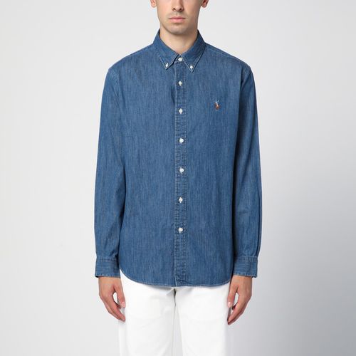 Blue Custom-Fit Denim Shirt - Polo Ralph Lauren - Modalova