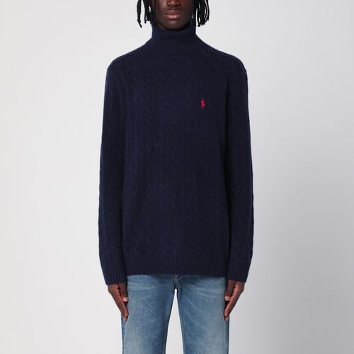 Marineblauer Rollkragenpullover mit Flechtmuster - Polo Ralph Lauren - Modalova