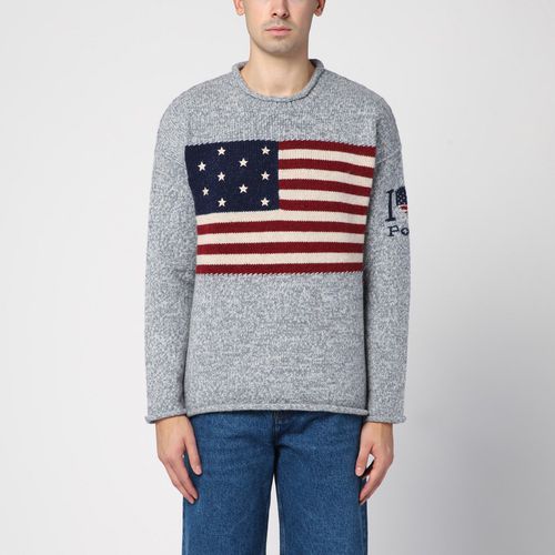 Grauer Wollpullover mit Flagge - Polo Ralph Lauren - Modalova