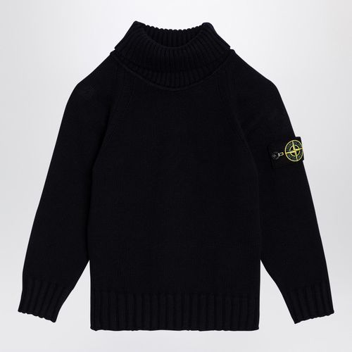 Marineblauer Rollkragenpullover aus Baumwollgemisch - Stone Island - Modalova