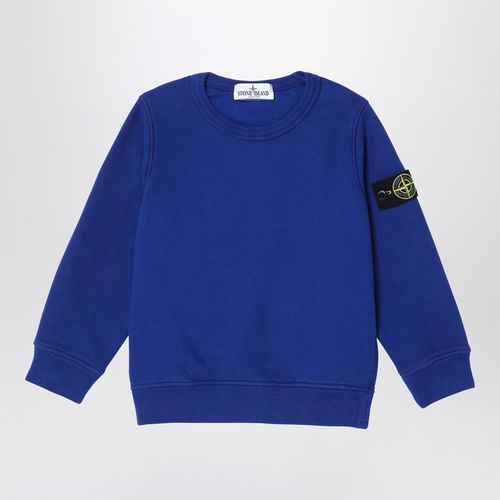 Felpa blu elettrico in cotone - Stone Island - Modalova