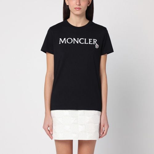 Schwarzes T-Shirt mit Logo - Moncler - Modalova