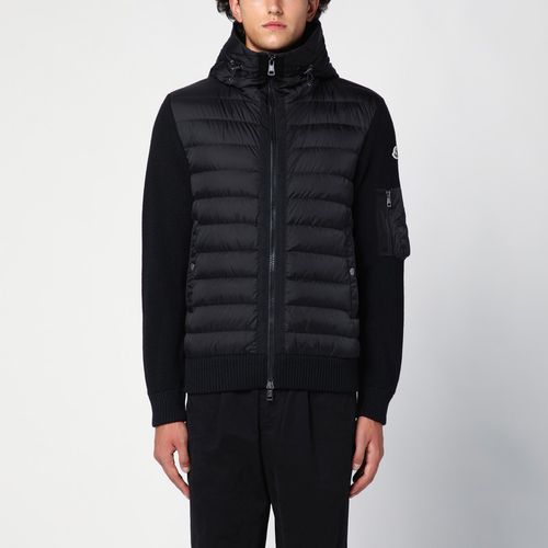 Felpa con zip nera imbottita - Moncler - Modalova