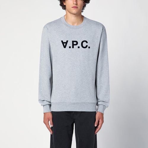 Felpa grigia in cotone con logo - A.P.C. - Modalova