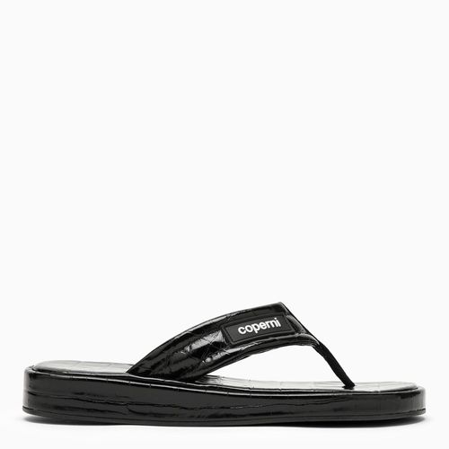 Black leather flip-flop with logo - COPERNI - Modalova