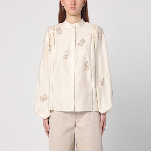 Camicia avorio in raso di cotone - Max Mara - Modalova