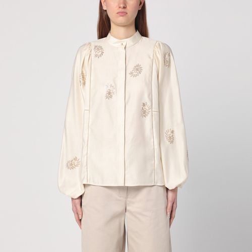 Ivory shirt in cotton satin - Max Mara - Modalova