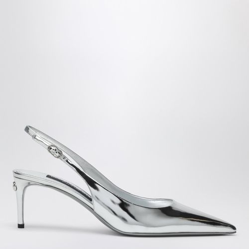 Décolleté slingback argento metallizzata in pelle - Dolce&Gabbana - Modalova