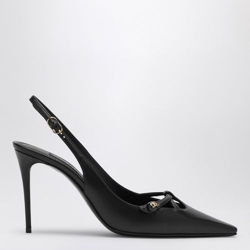 Black leather slingback décolleté - Dolce&Gabbana - Modalova