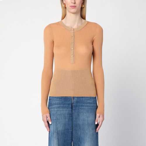 Apricot-coloured ribbed silk jersey - Chloé - Modalova