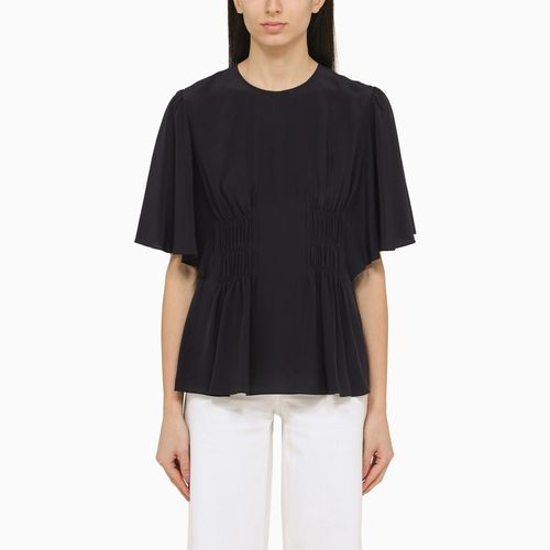 Blue silk top with draping - Chloé - Modalova