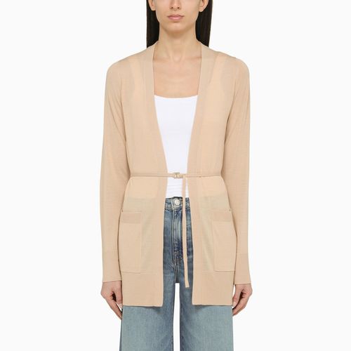 Cardigan lungo con cintura beige in lana - Chloé - Modalova