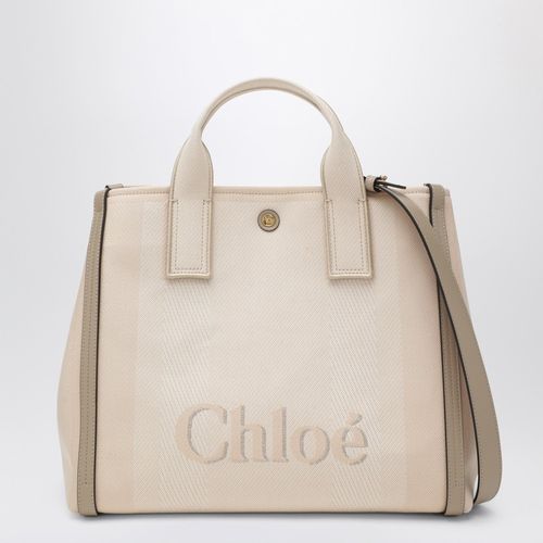 Tote bag Carry in tela a righe beige rosato - Chloé - Modalova