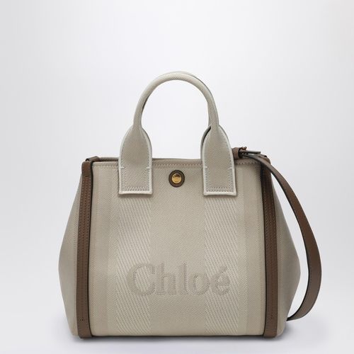 Tote bag Carry Small in tela a righe beige - Chloé - Modalova