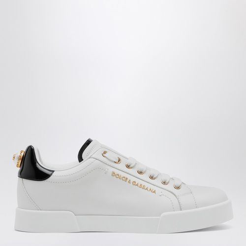 Niedriger weiß-goldener Sneaker - Dolce&Gabbana - Modalova