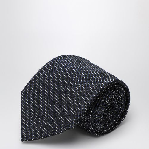 Blue polka dot silk tie - Destin - Modalova