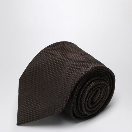 Brown silk tie - Destin - Modalova