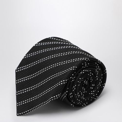 Black/white silk tie - Destin - Modalova