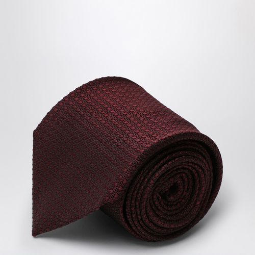 Burgundy silk polka dot tie - Destin - Modalova