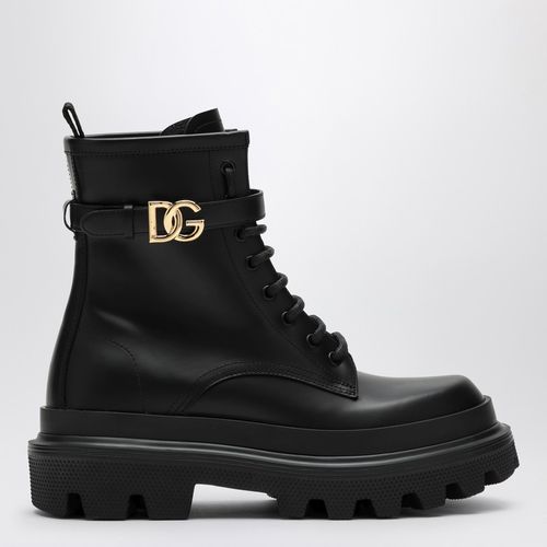 Black leather lace-up boot - Dolce&Gabbana - Modalova