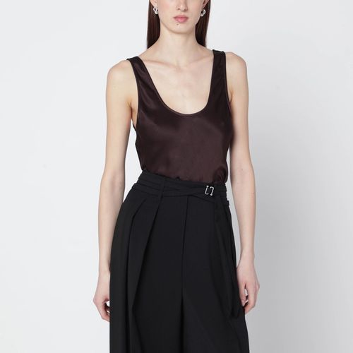 Top Lea marrone in seta - ANINE BING - Modalova