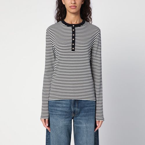 White and black striped long-sleeved t-shirt - ANINE BING - Modalova