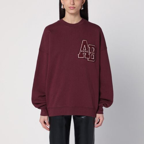 Miles Letterman burgundy sweatshirt - ANINE BING - Modalova