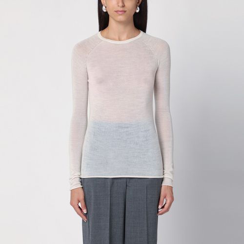 Milchfarbener halbtransparenter Pullover - Roberto Collina - Modalova