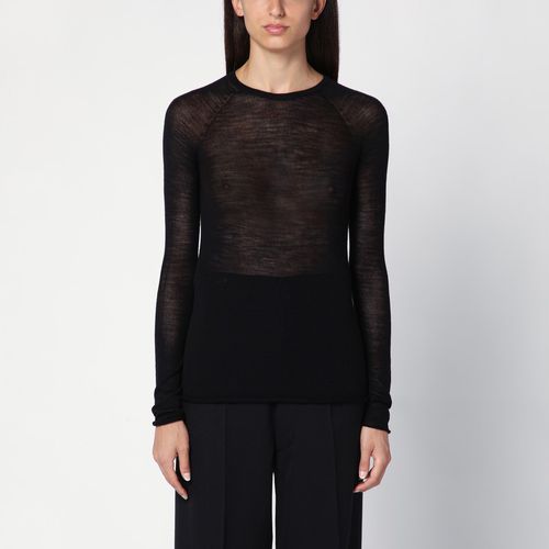 Schwarzer halbtransparenter Pullover - Roberto Collina - Modalova