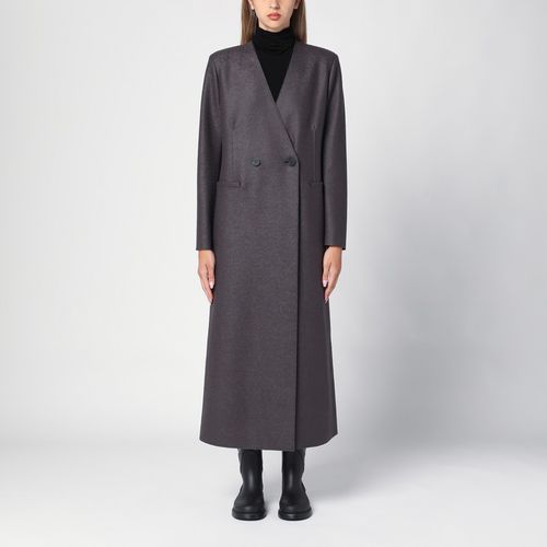 Graphite wool double-breasted coat - Harris Wharf London - Modalova