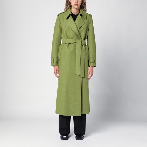 Cappotto verde in lana con cintura - Harris Wharf London - Modalova