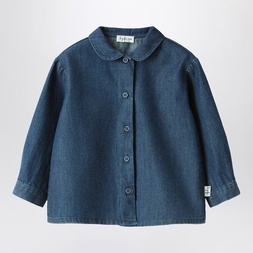 Camicia da neonata blu in denim - Il Gufo - Modalova