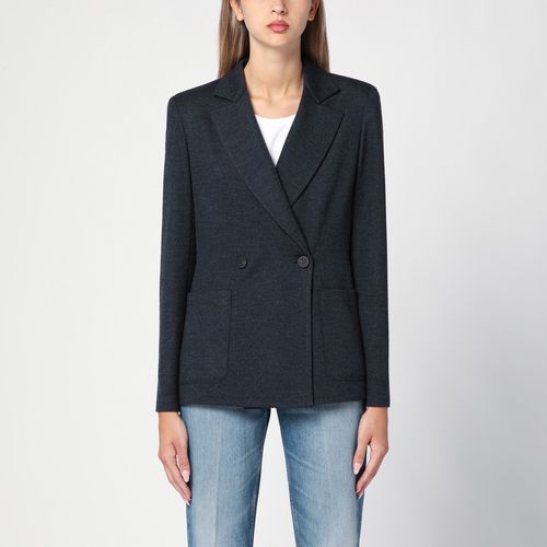 Double-breasted grey wool jacket - Harris Wharf London - Modalova