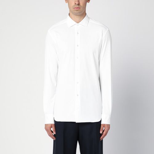 White slim-fit twill Active shirt - XACUS - Modalova